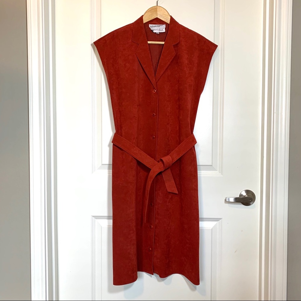 Vintage Red/Orange Blassport Ultrasuede Dress